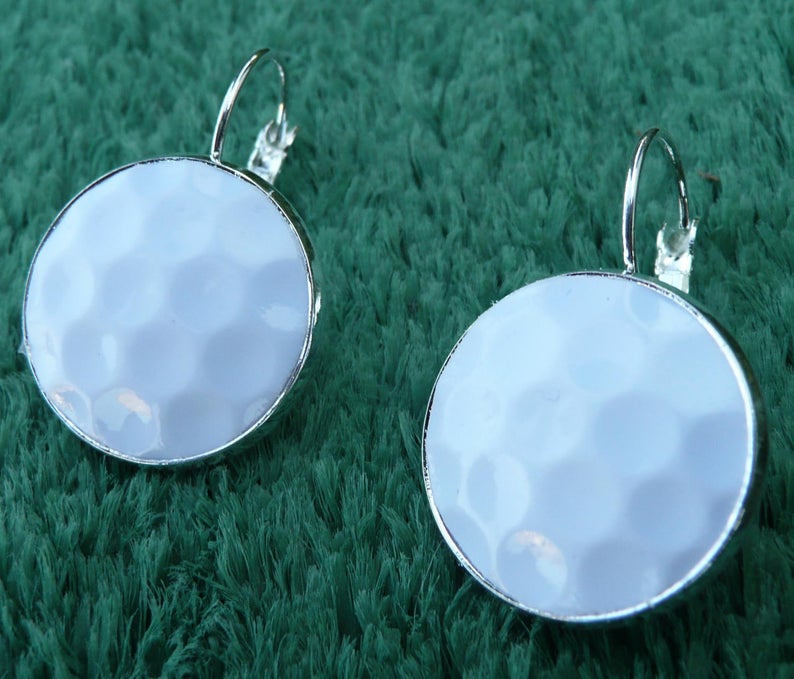 earrings made from real golf balls